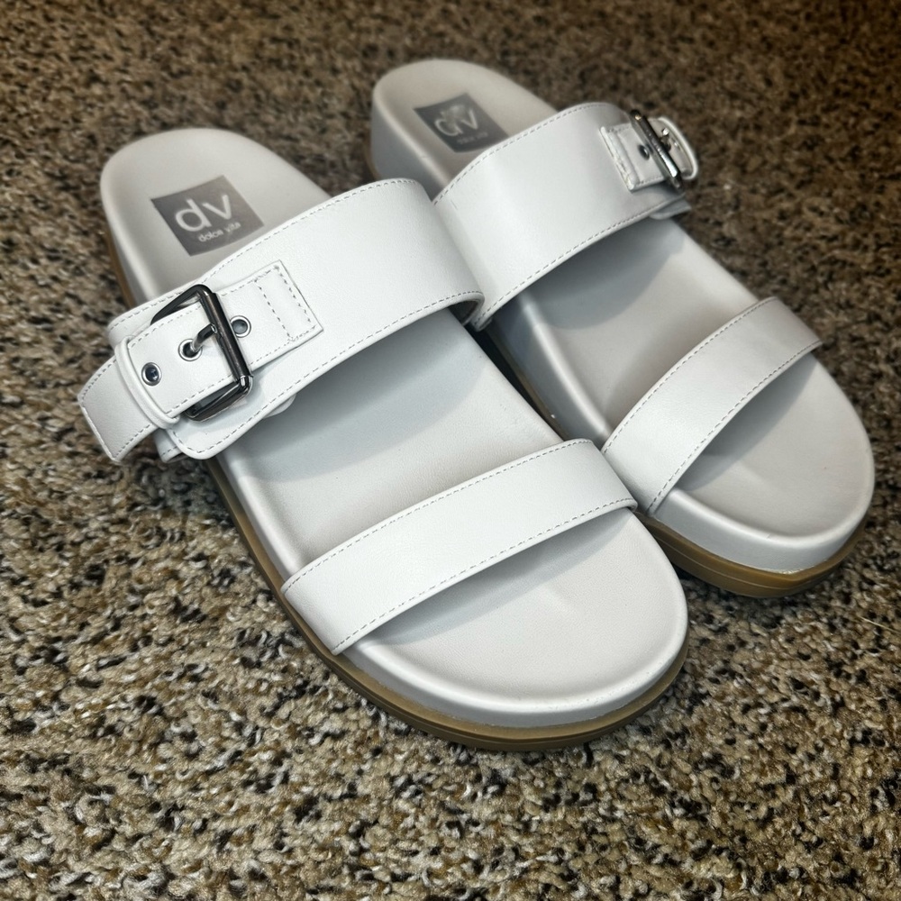 DV by Dolce Vita Women's White Buckle Sandals